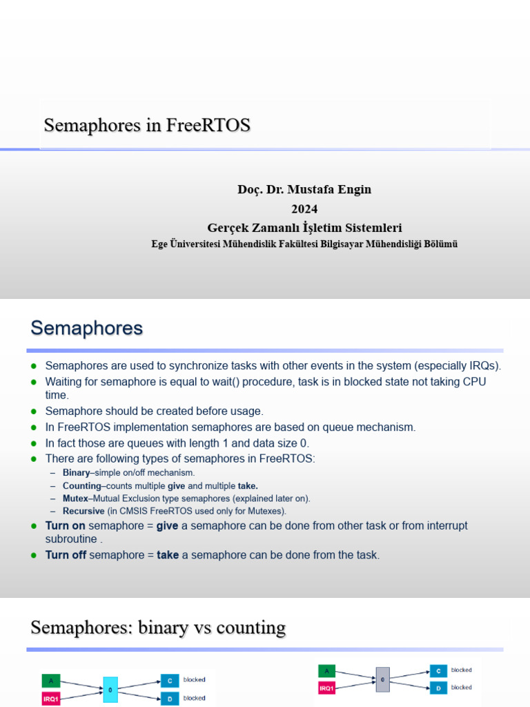 2024_9_1 Semaphores in FreeRTOS | PDF | Computing | Computer Programming