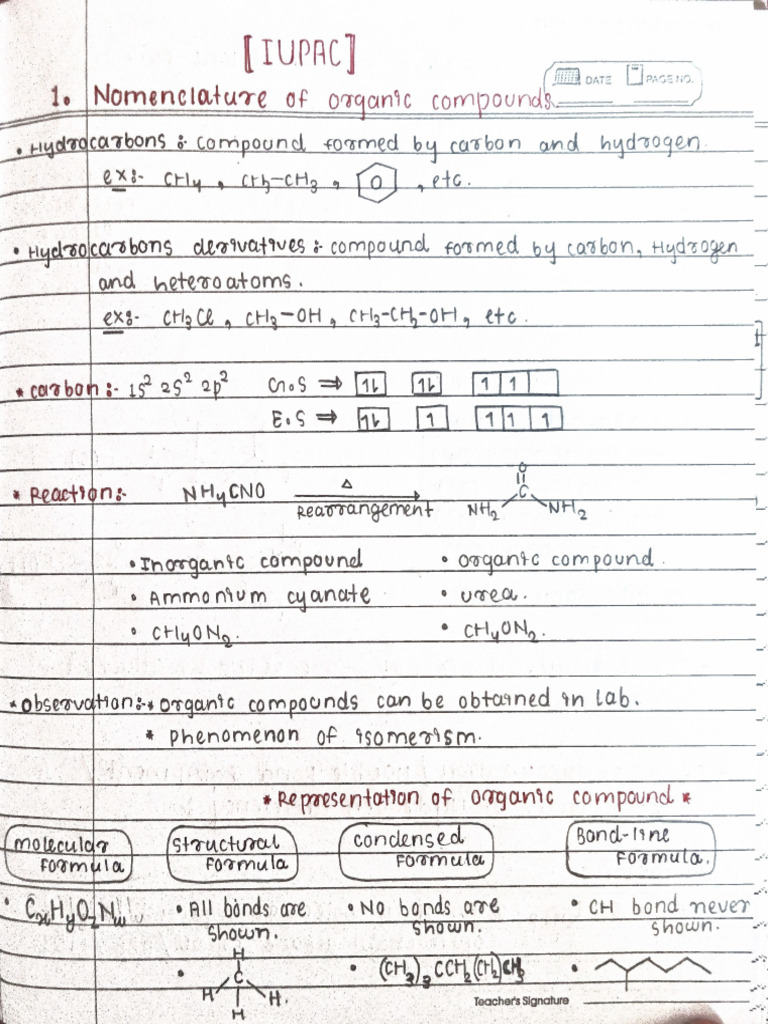 IUPAC Handwritten Notes by Aryan From The Class of Ra Baba | PDF
