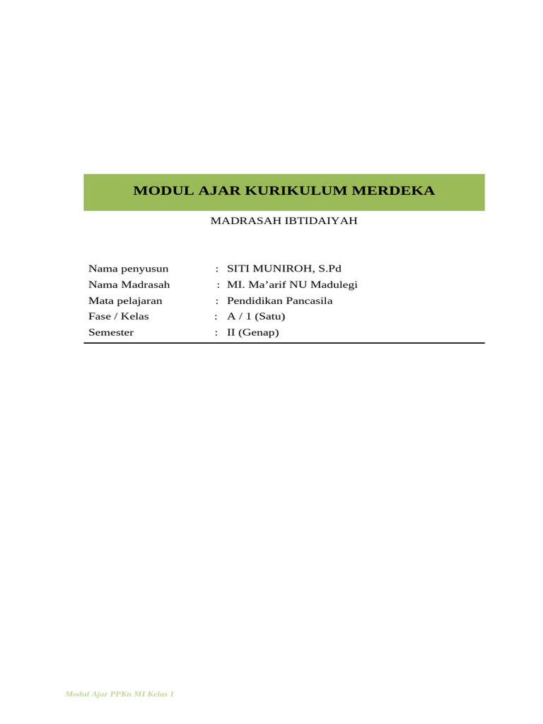 Modul Ajar PP | PDF