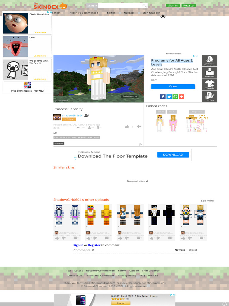 Princess Serenity Minecraft Skin | PDF