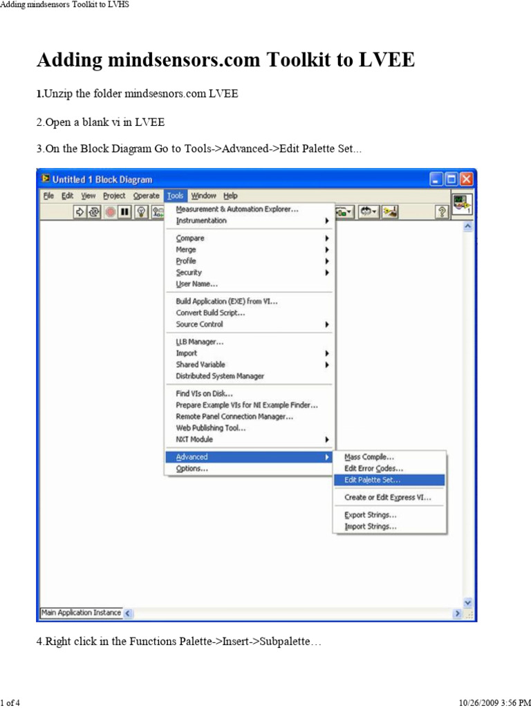 Adding Mindsensors Toolkit to LVEE | PDF