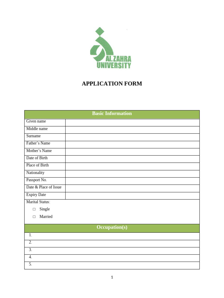 Application Form | PDF
