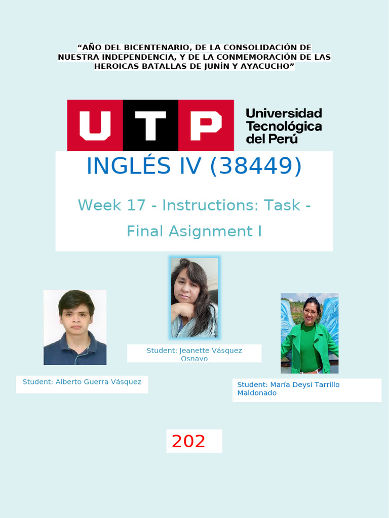 Week 17 - Instructions Task - Final Asignment I | PDF