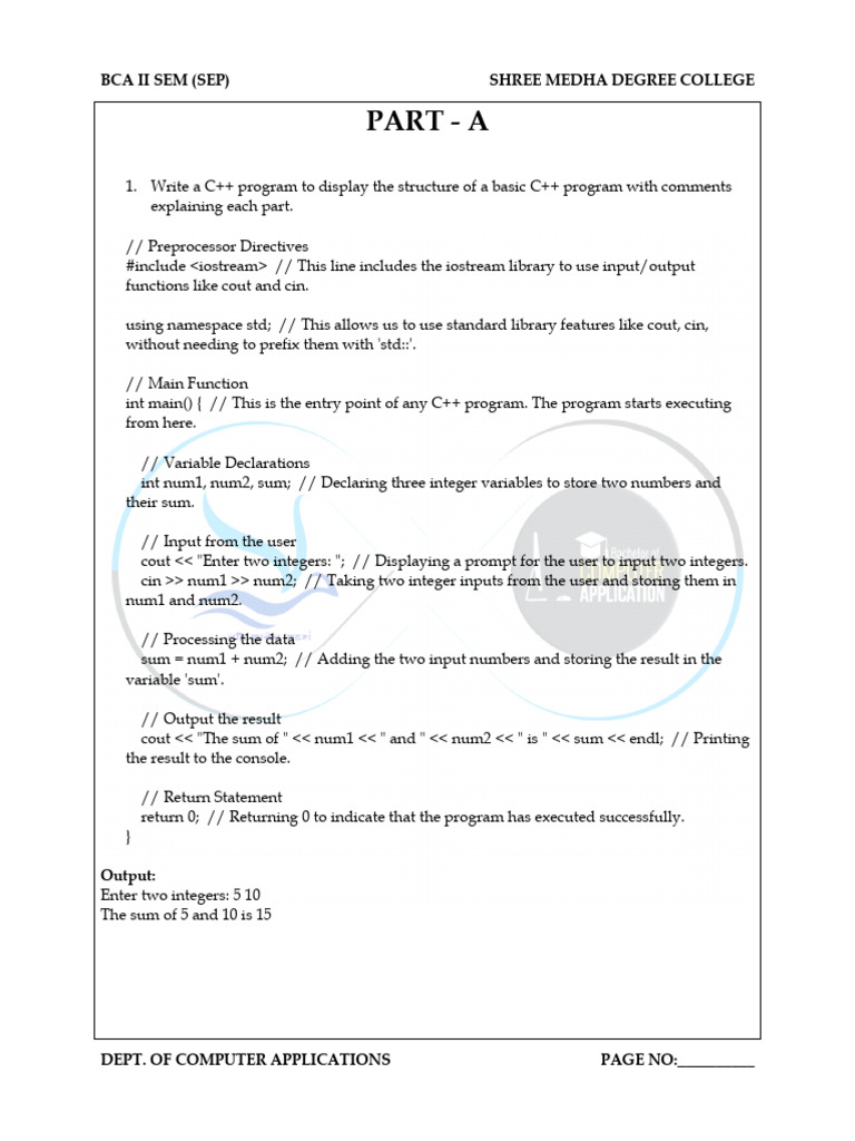 SEP CPP Lab Programs | PDF