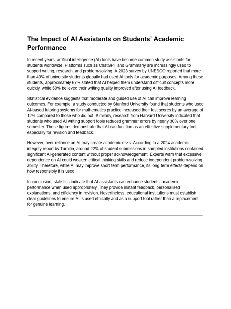 The Impact of AI Assistants On Students' Academic Performance | PDF ...