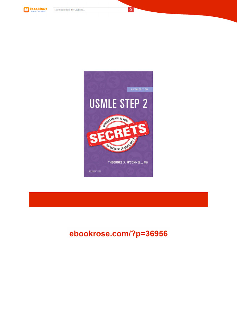 USMLE Step 2 Secrets 5th Edition Theodore O’Connell - Ready to Read ...