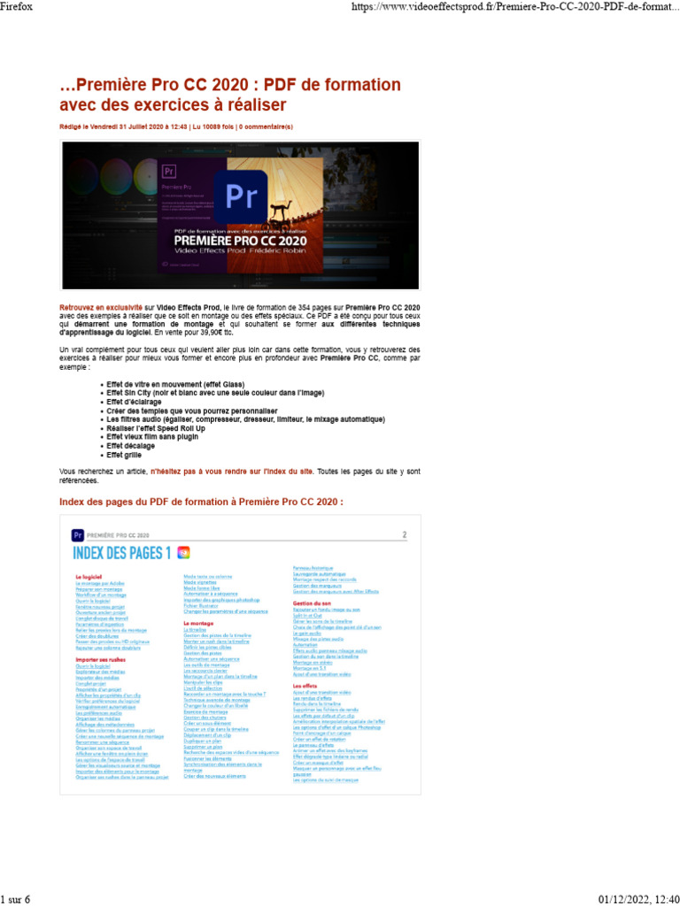 Première Pro CC 2020 PDF de Formation Avec Des Exercices À Réaliser | PDF