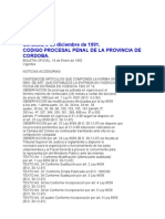 Código Procesal Penal de La Provincia de Córdoba