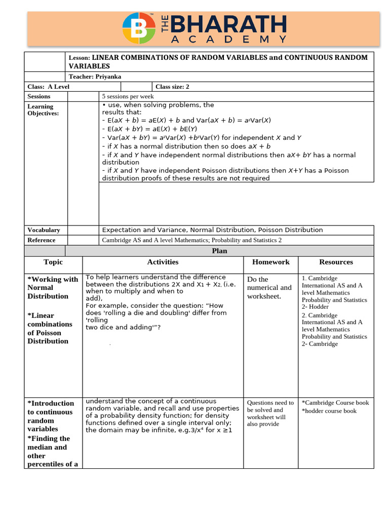 Lesson Plan a Statistics | PDF