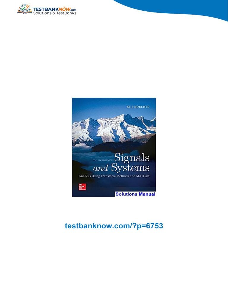 Signals and Systems Analysis Using Transform Methods and MATLAB 3rd ...