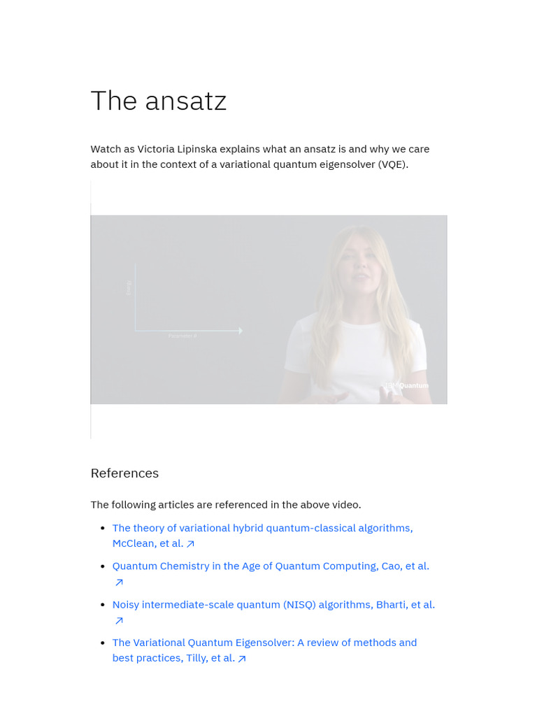 Ansatz _ IBM Quantum Learning | PDF | Applied Mathematics | Algorithms