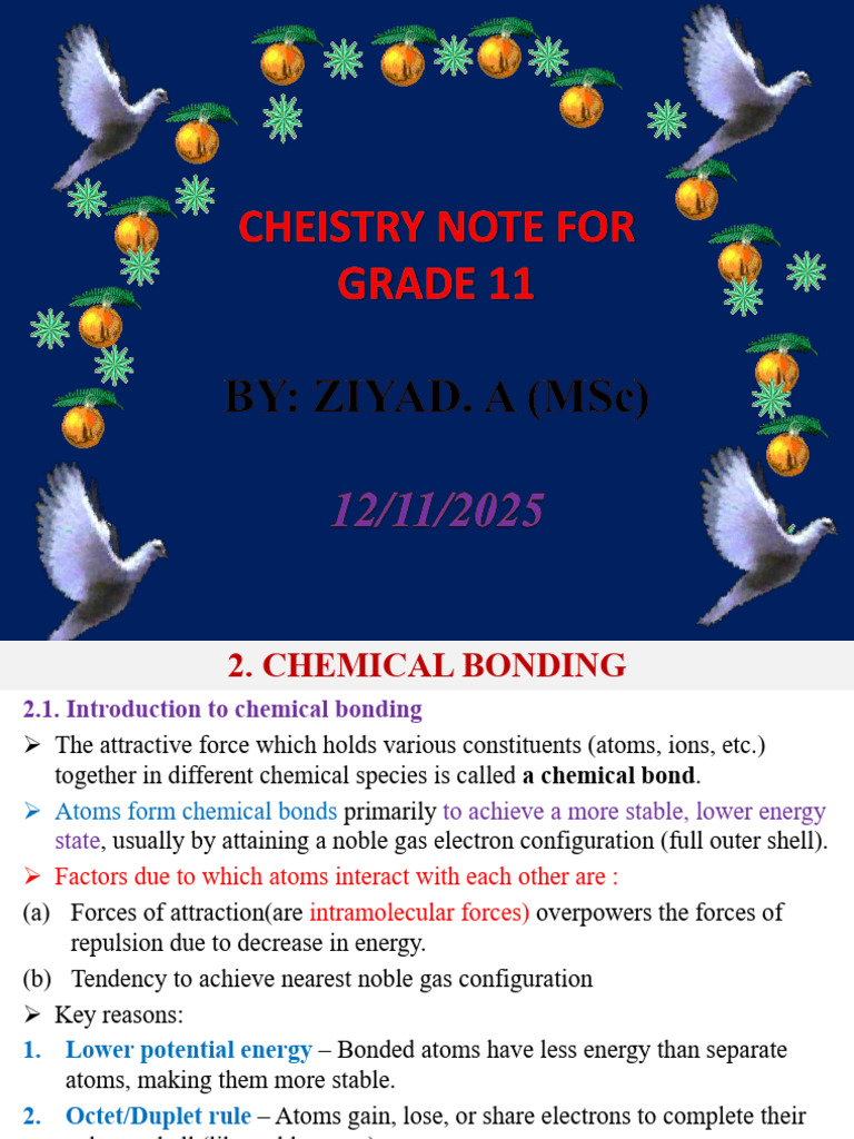 Unit Two Chemistry Short Note For Grade 11 | PDF | Chemical Polarity ...