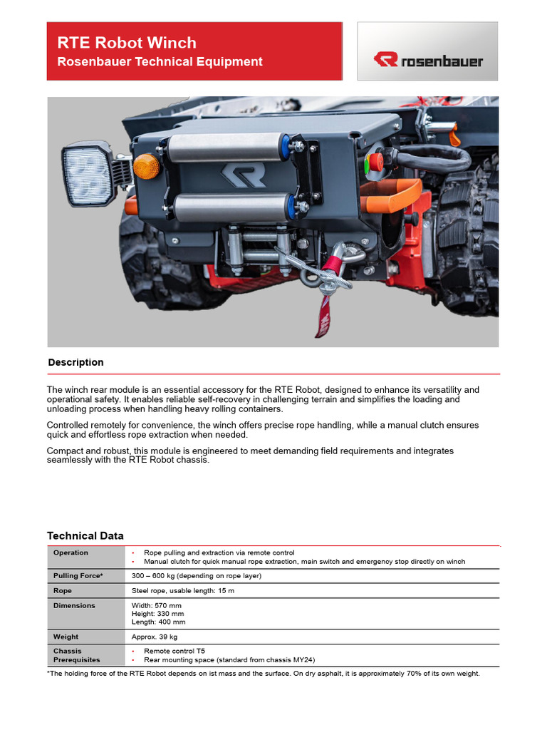 PC81P RobotWinchModule Datasheet Winch En | PDF