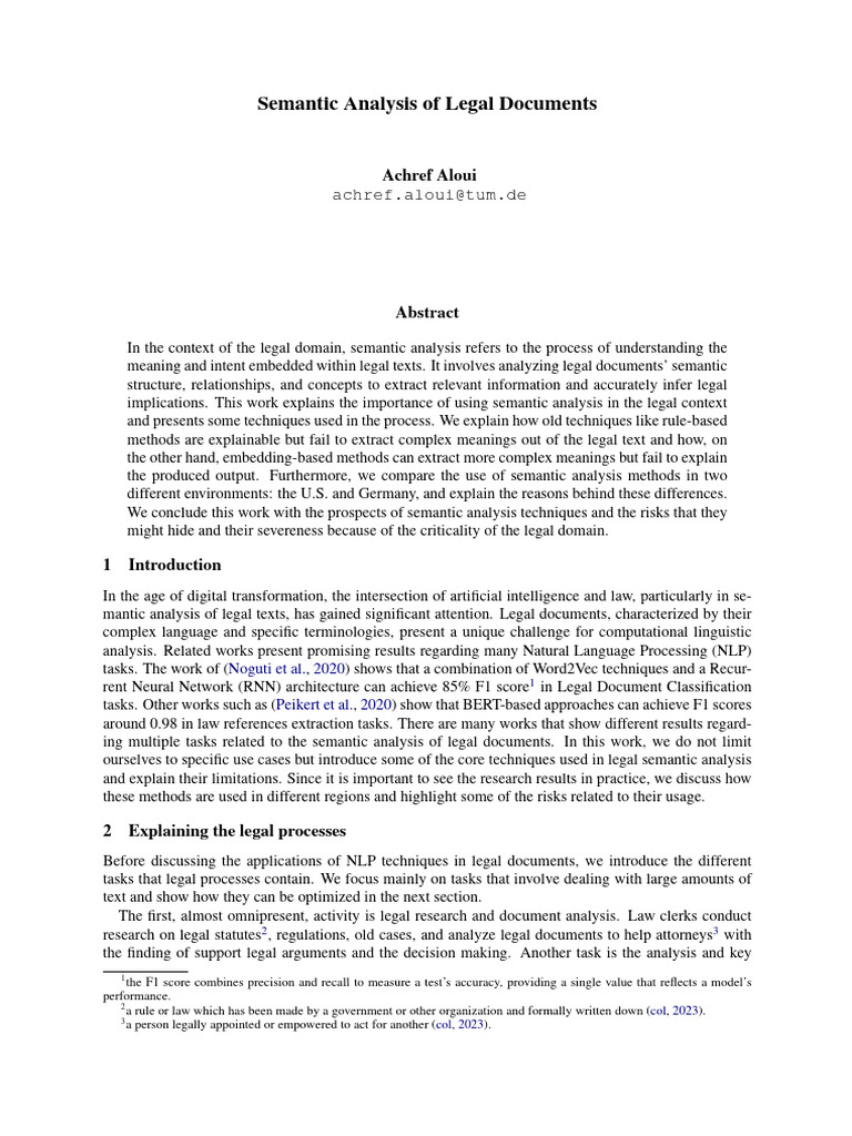 Semantic Analysis of Legal Documents | PDF | Semantics | Artificial ...
