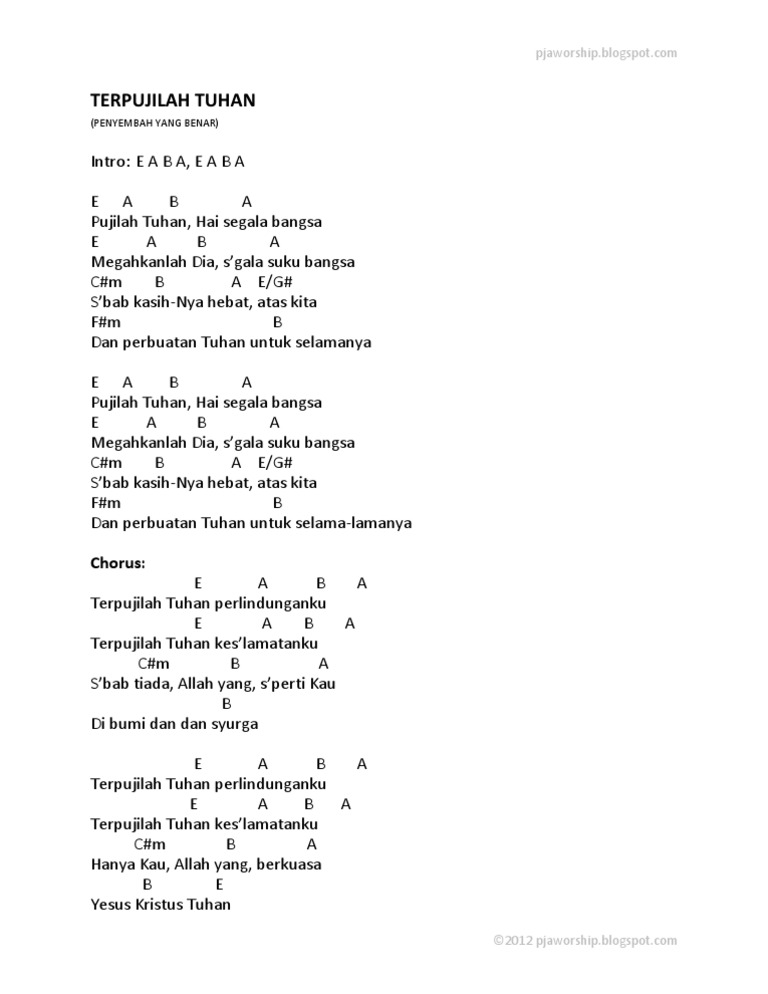 Terpujilah Tuhan Penyembah Yang Benar