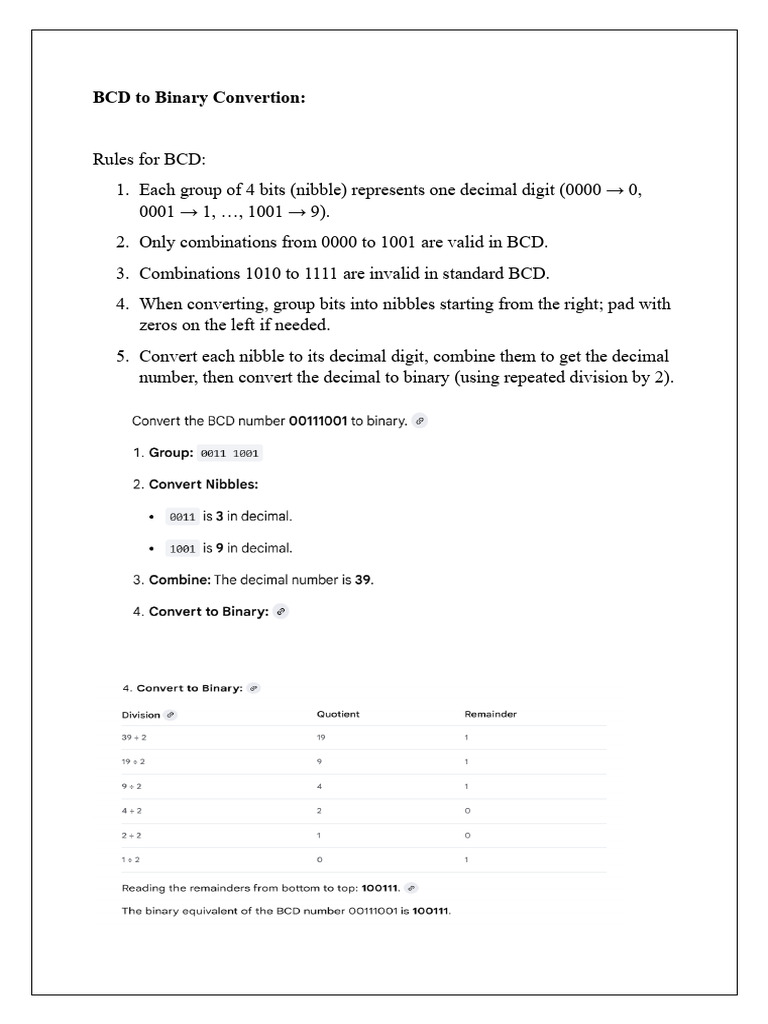 Bcd Binary Ascii Converstion | PDF | Binary Coded Decimal | Ascii