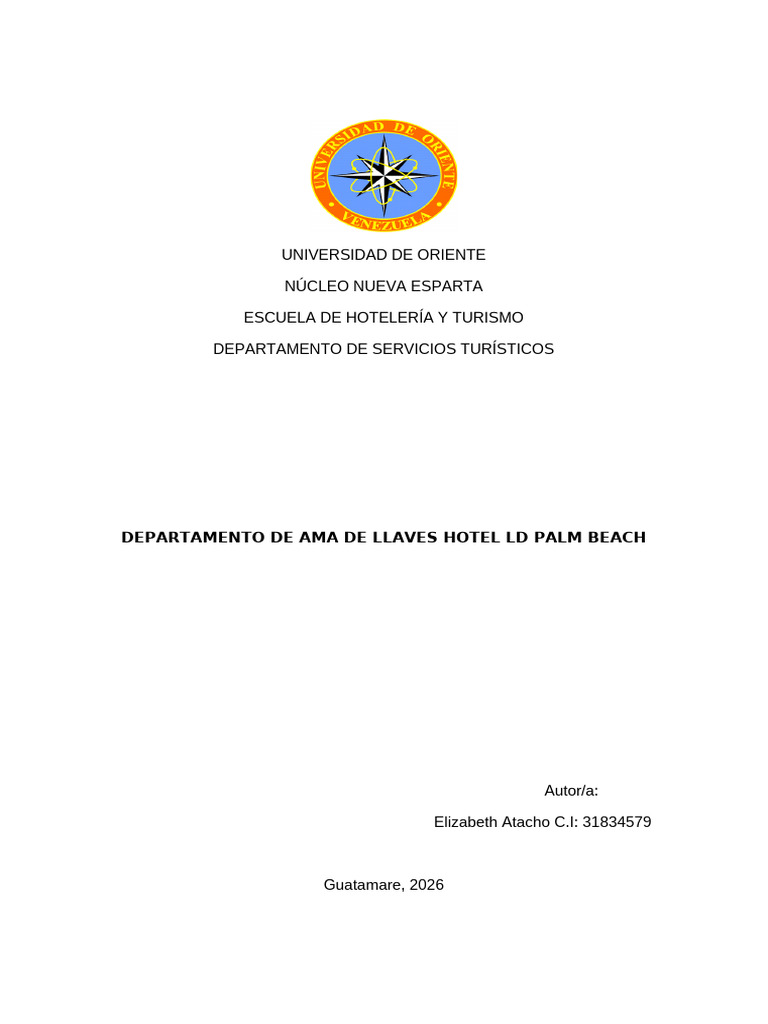 Elizabeth Atacho Dpto Ama de Llaves | PDF | Hotel | Industria de la ...