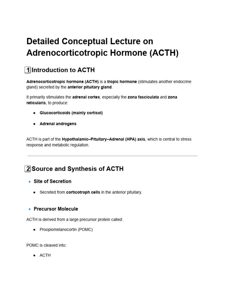 Acth | PDF | Adrenocorticotropic Hormone | Adrenal Gland