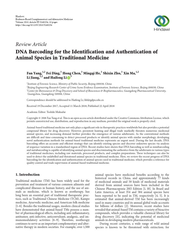 DNA Barcoding For The Identification and Authentication of | PDF ...