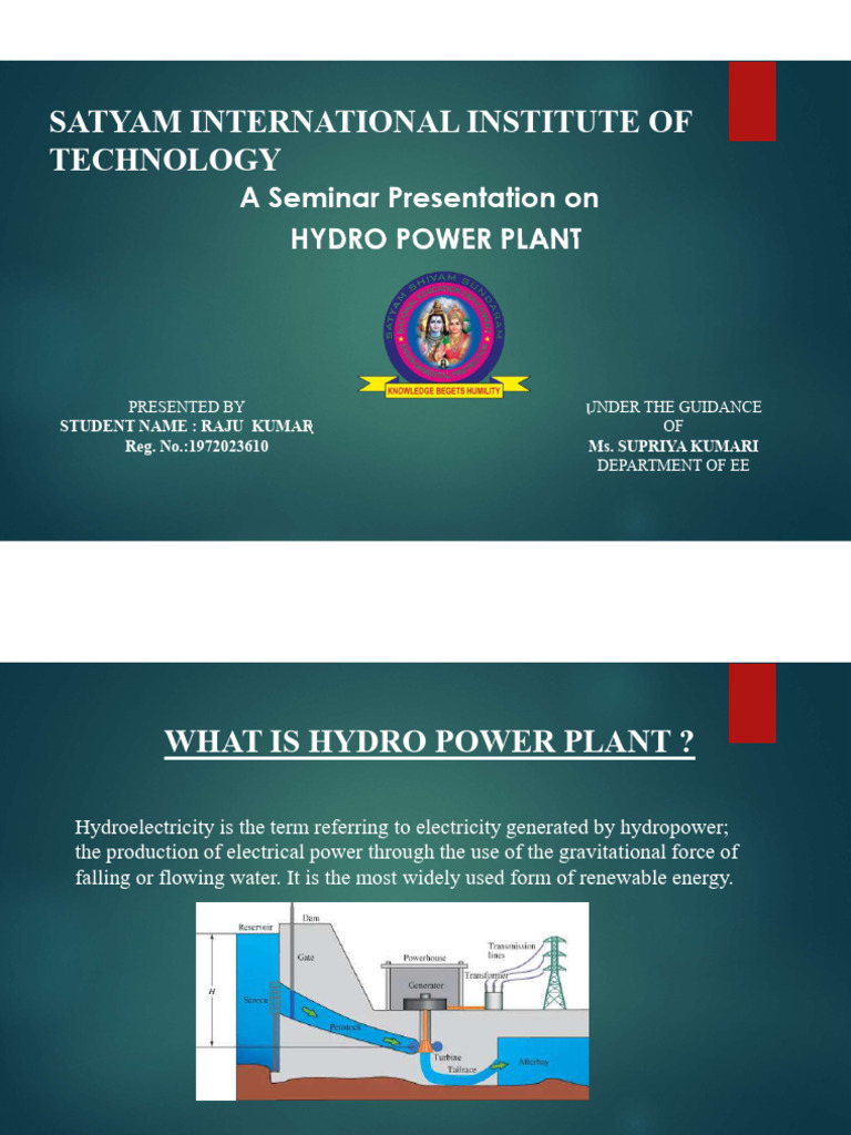Raju Kumar Presentation | PDF | Hydroelectricity | Electric Generator