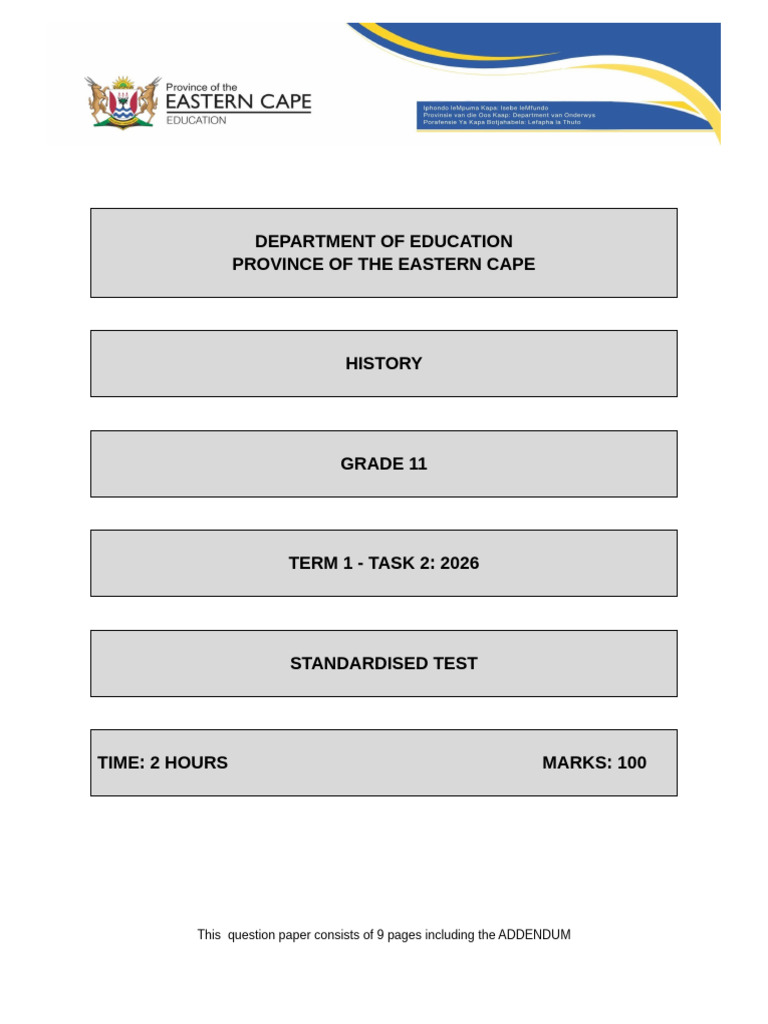 Standardised Test Term 1 2026 | PDF | New Deal | Economies