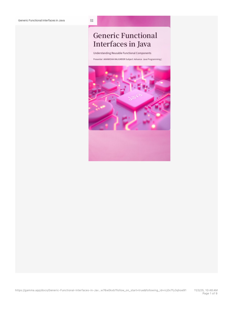 Generic Functional Interfaces in Java | Gamma | PDF | Anonymous ...