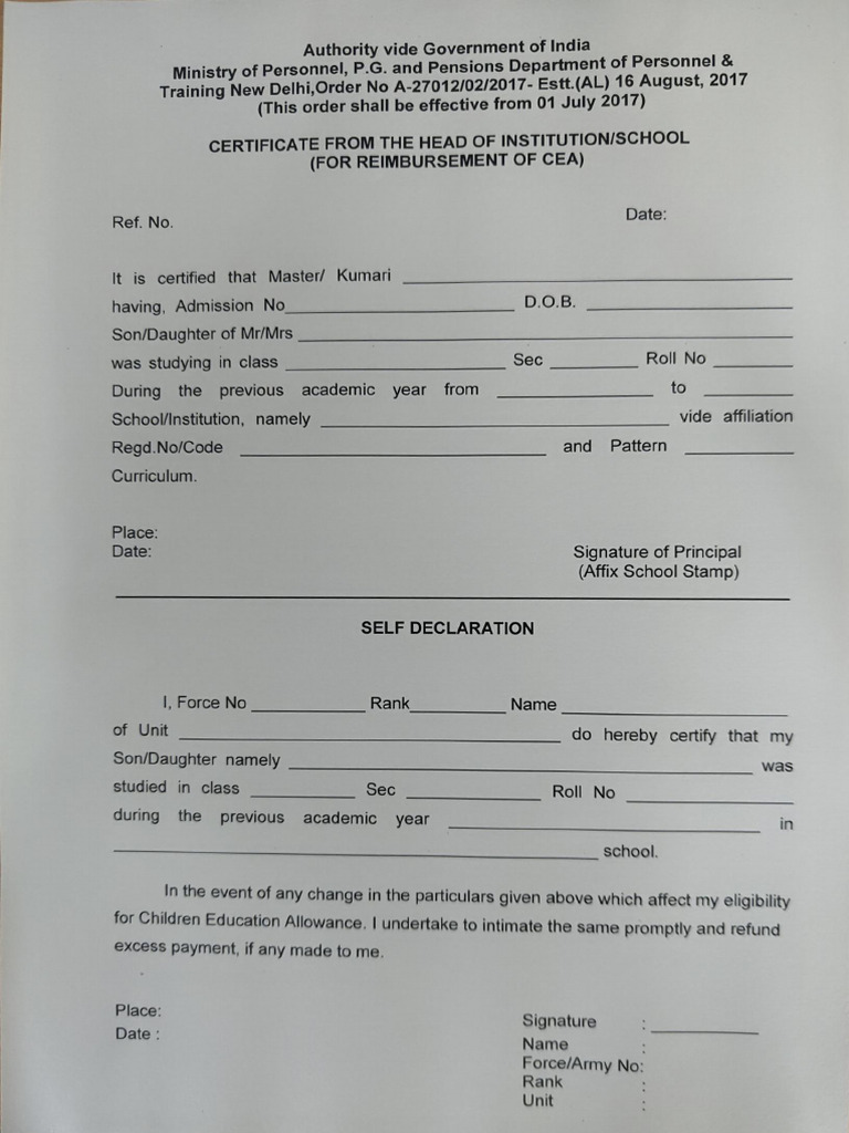 Cea Form | PDF