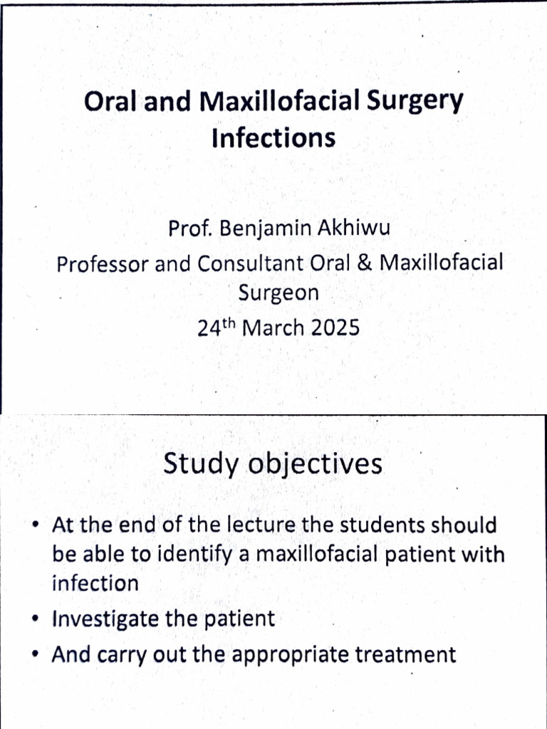 Oral and Maxillofacial Surgery Infections | PDF