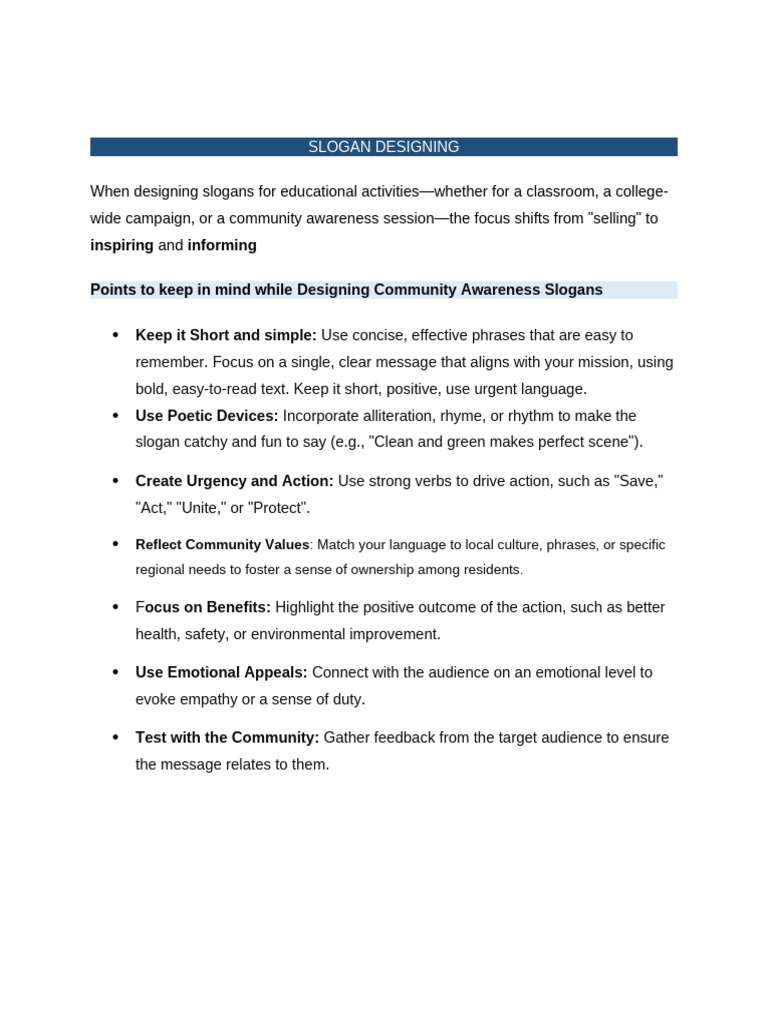 Slogan Designing | PDF