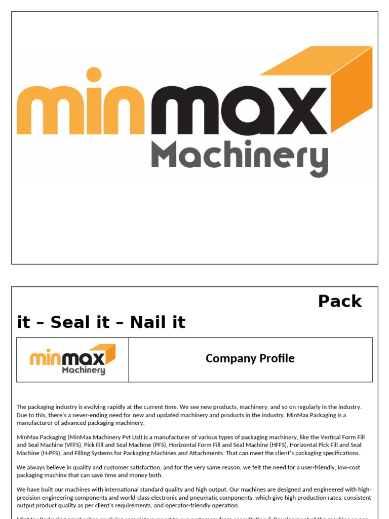 MinMax Packaging Catalogue -2025 (1) | PDF | Elevator | Density