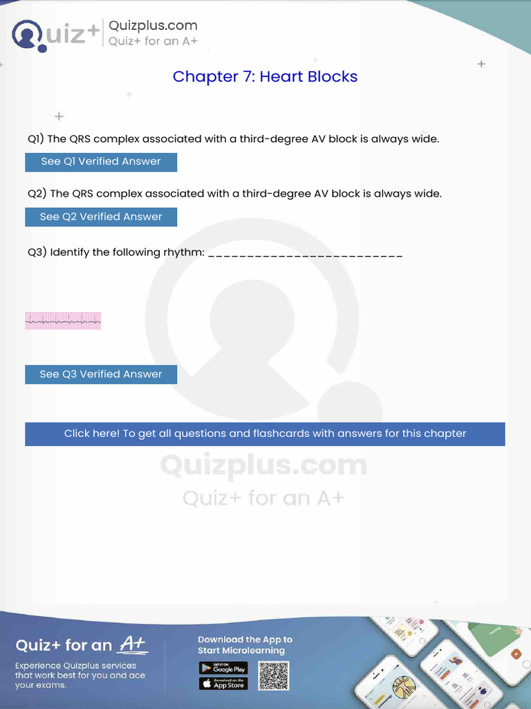 The Qrs Complex Associated With A Thirddegree Av Block Is Always Wide ...