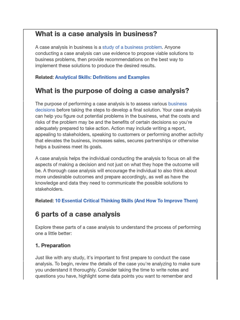 Case Study Analysis in Business.docx | PDF | Cognition | Cognitive Science