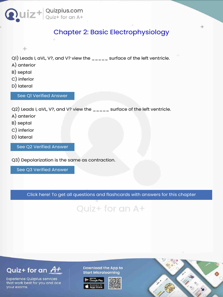 Leads I Avl v and v View the Surface of the Left Ventricle | PDF ...