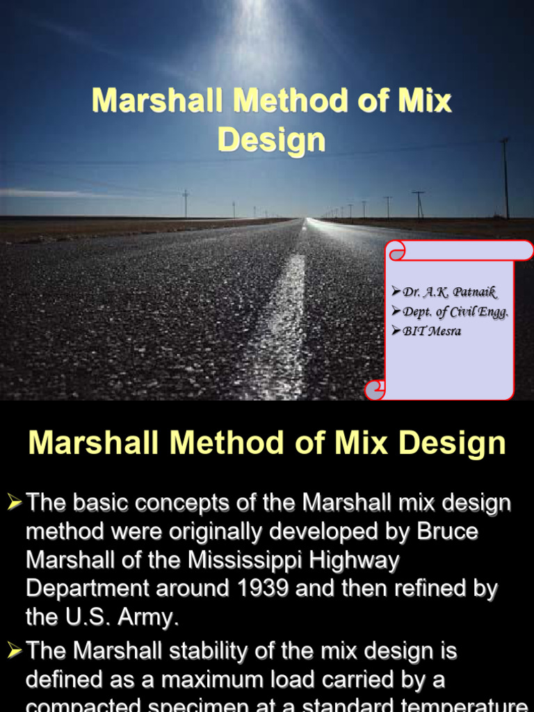Marshall Method of MIX Design | PDF | Density | Materials