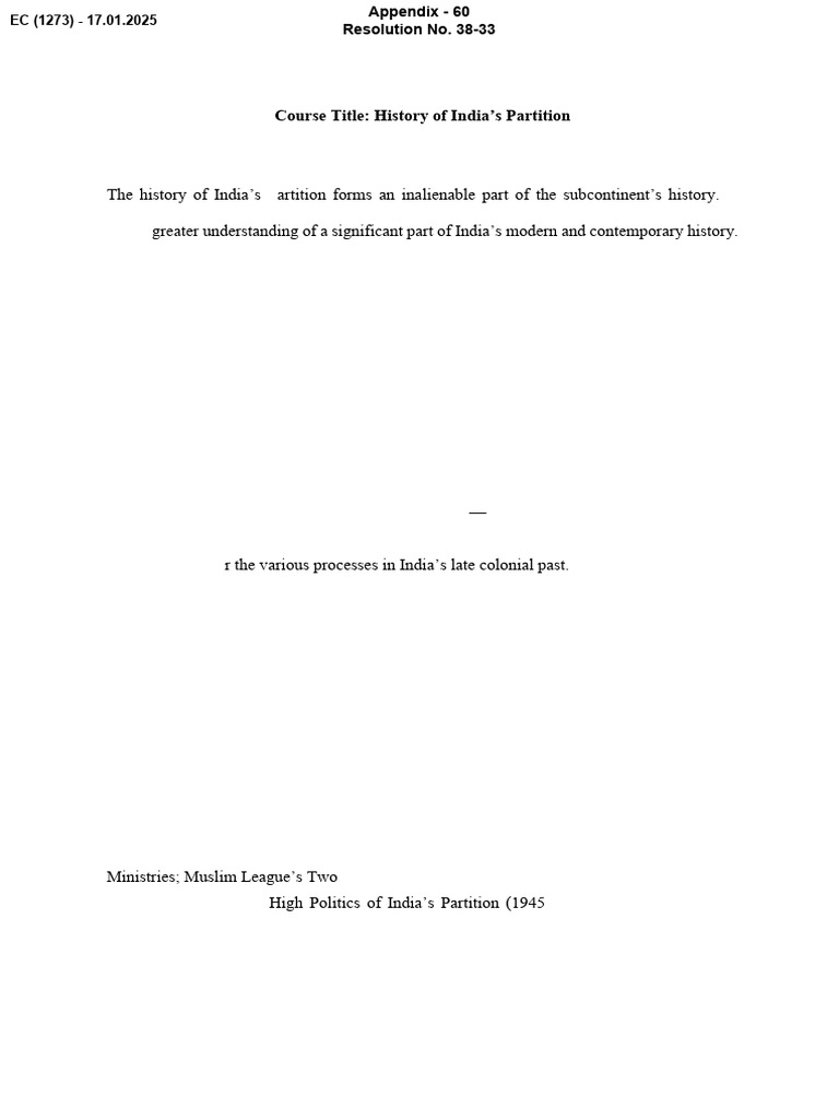 SEM 4th Course Title History of India’s Partition 10032025-Ec-Appendix ...