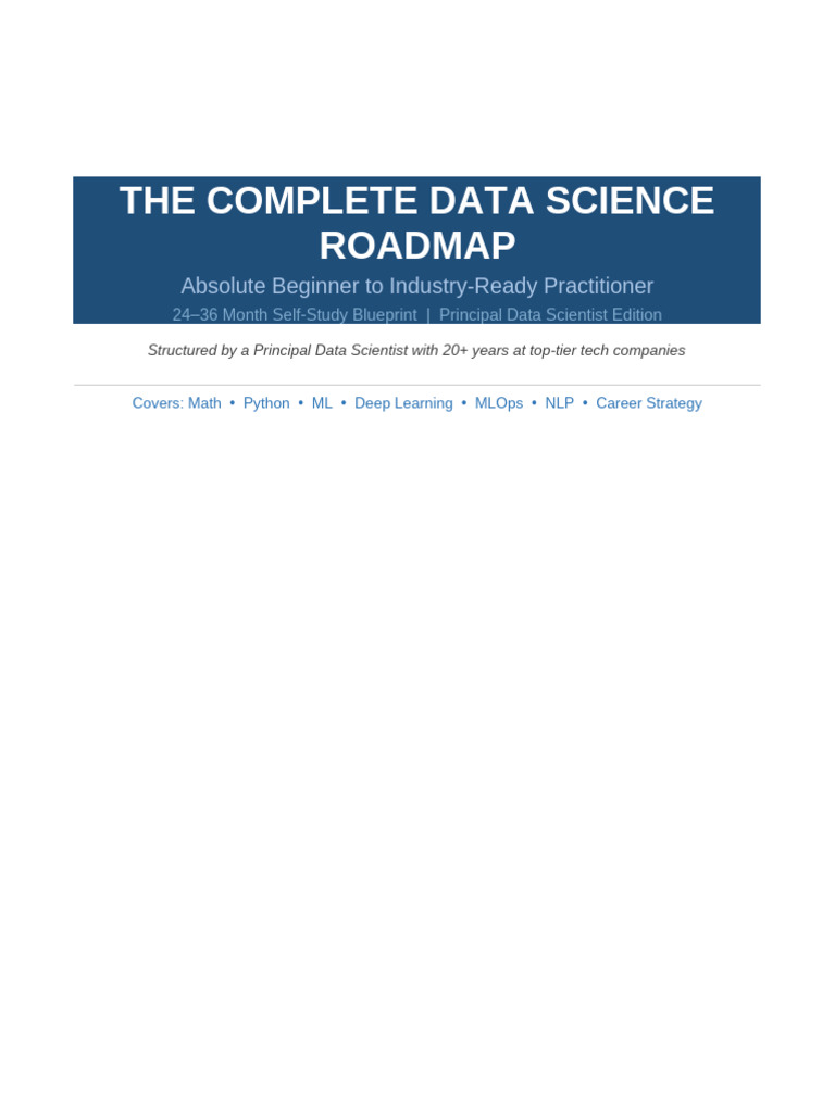 Data Science Roadmap 24 36 Months | PDF | Cluster Analysis ...