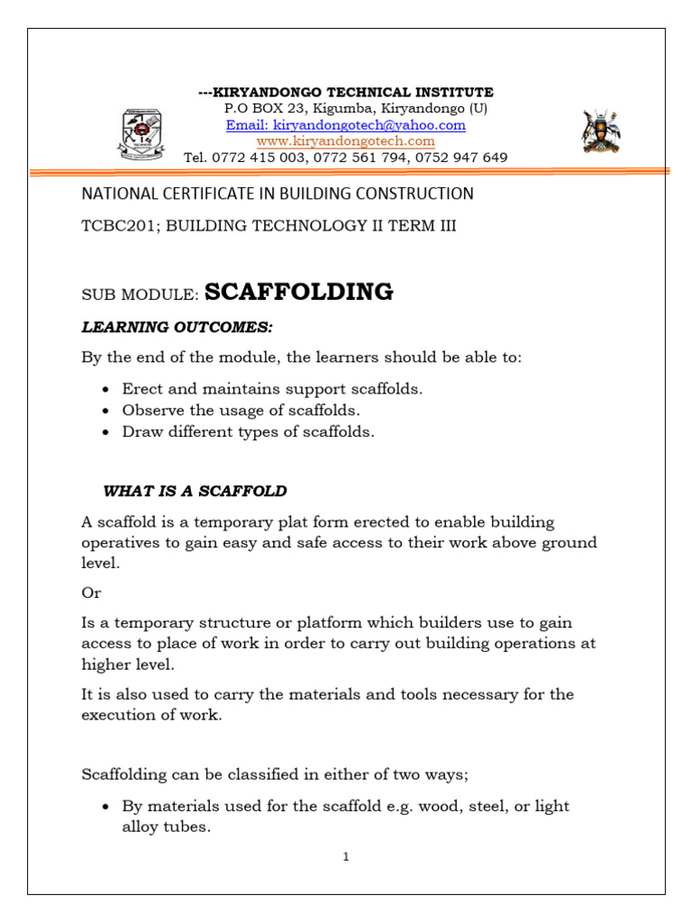 Scaffolding | PDF
