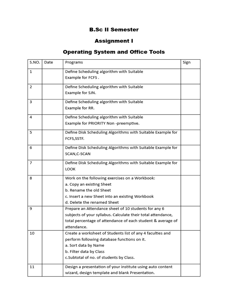 Bsc II Major Os Assignment | PDF