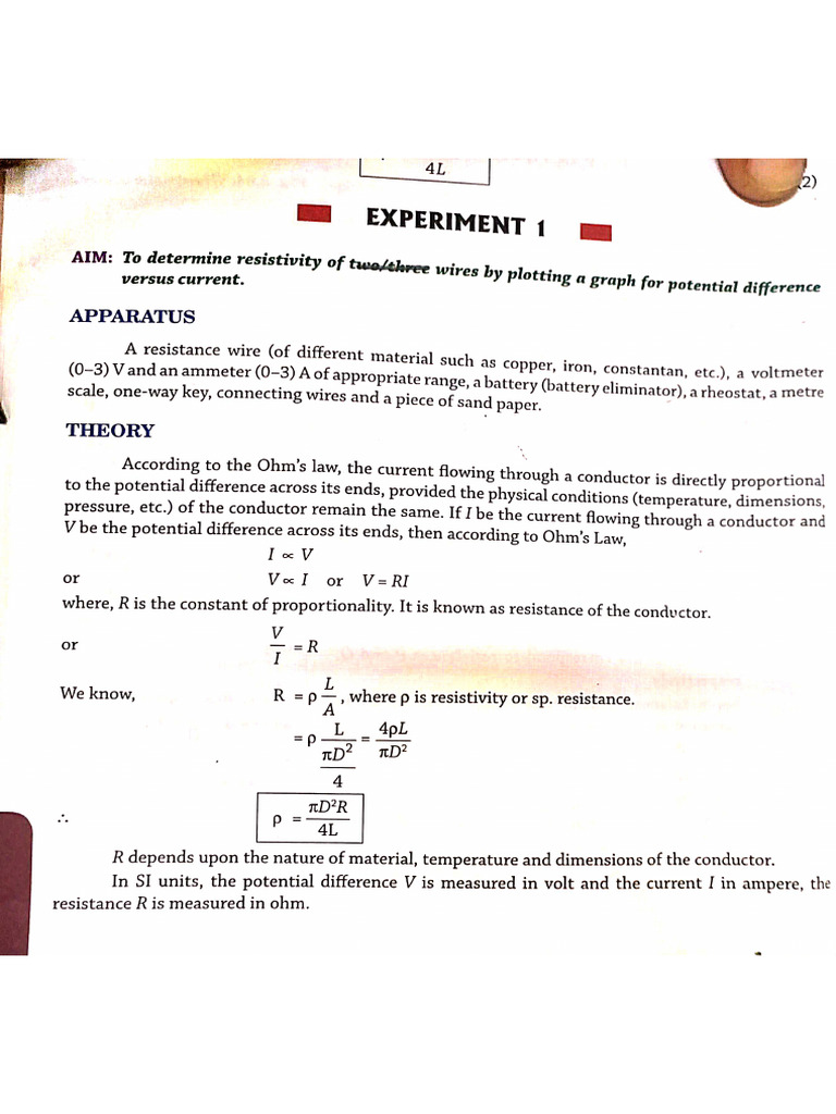 12 Physics Practical Manual | PDF