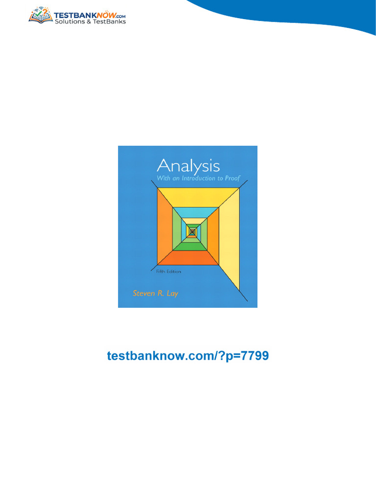 Solution Manual for Analysis with an Introduction to Proof, 5/E 5th ...
