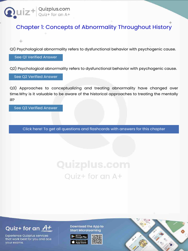 Psychological Abnormality Refers to Dysfunctional Behavior With ...