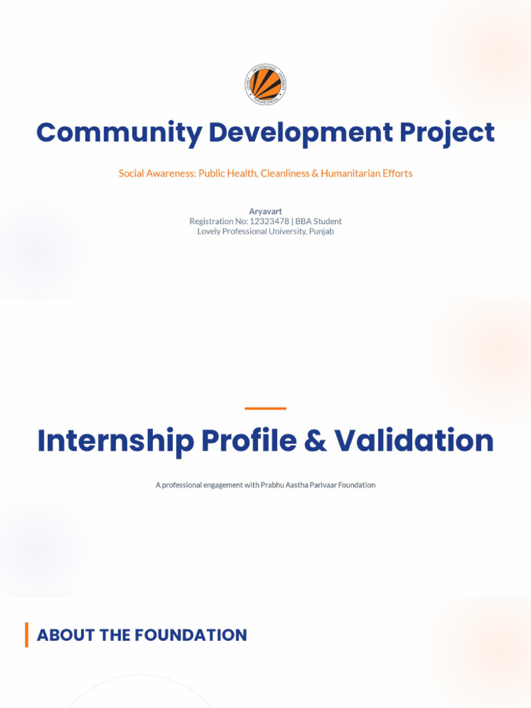 Community Development Project - Social Awareness | PDF