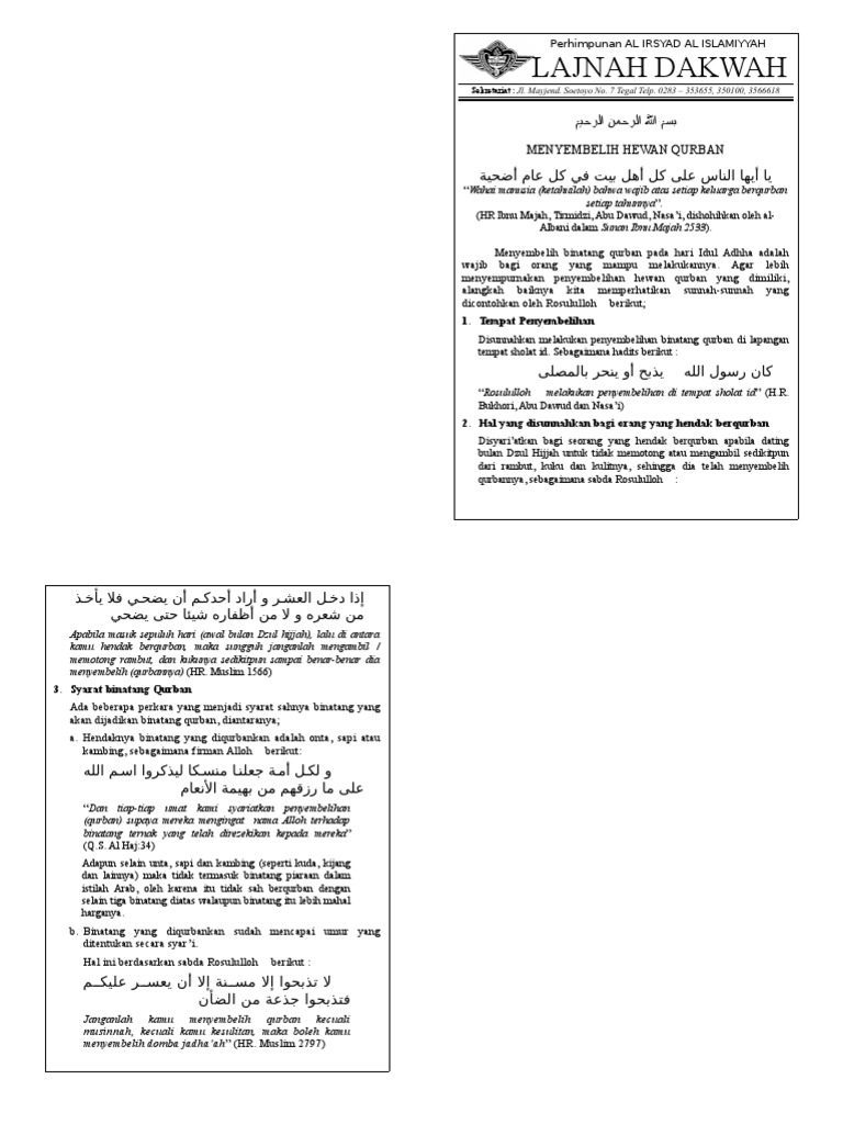 Buletin 1428 Qurban-2 | PDF