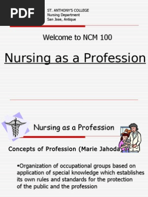 Nursing As A Profession Profession Nursing - 