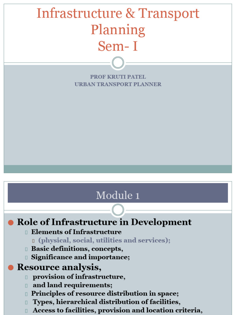 Infrastructure & Transport Planning | PDF | Infrastructure | Economies