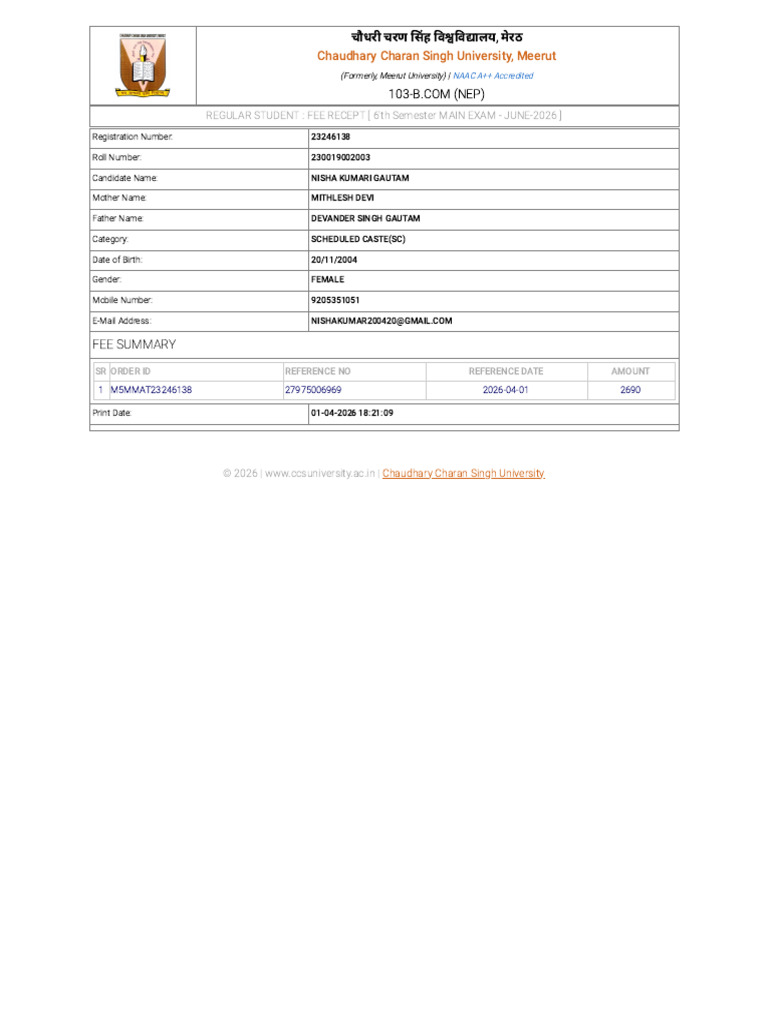 Registration Fee Receipt (11) | PDF
