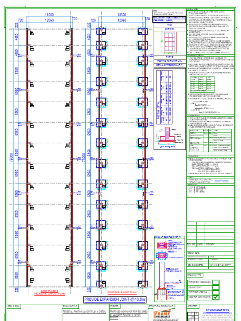 PEDESTAL, FOOTING LAYOUT PLAN & DETAIL | PDF | Building Engineering ...
