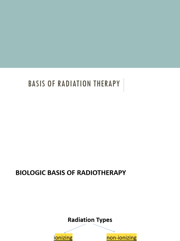 Principles of Radiation Therapy | PDF | Ionizing Radiation | Radiation