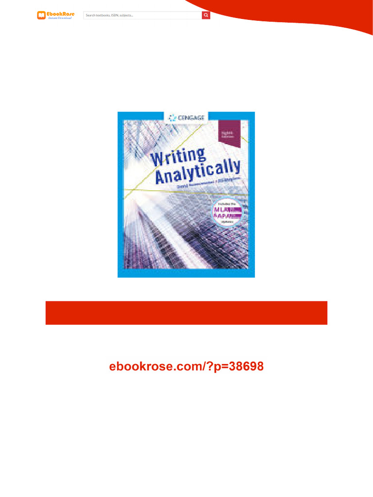Writing Analytically 8th Edition David Rosenwasser - Ready to Read ...