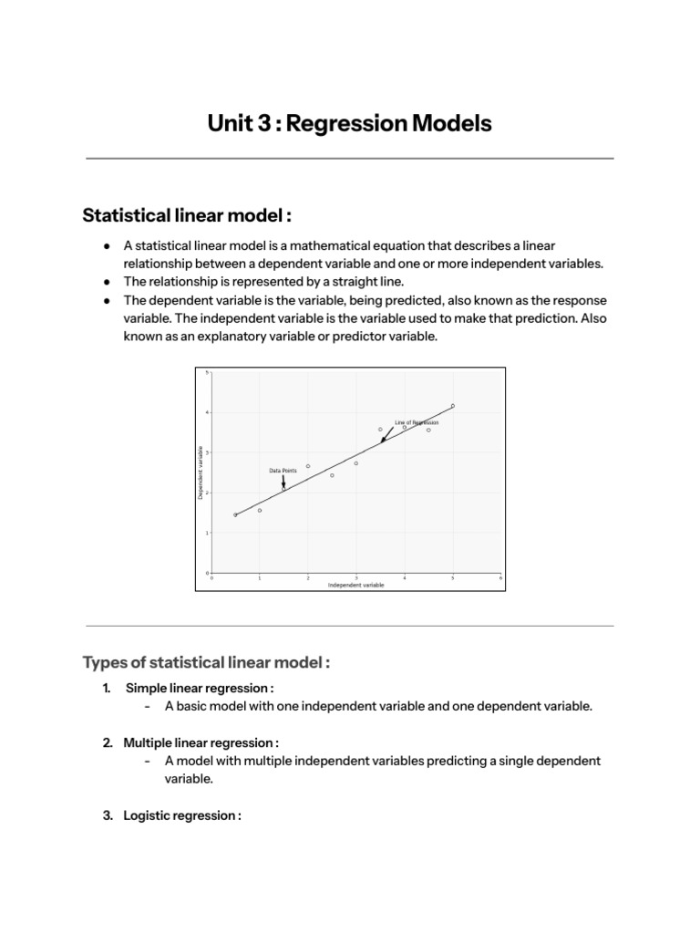 Different Regression Models | PDF | Regression Analysis | Linear Regression